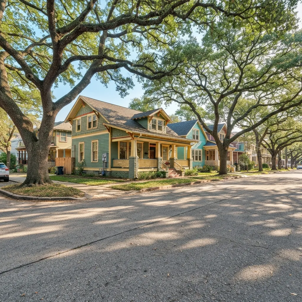 Colorful homes in the Houston Heights